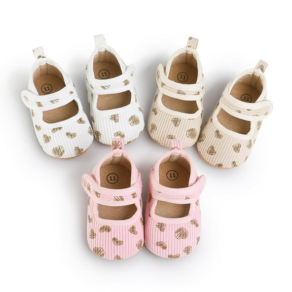 Yoyauz Baby Girl Mary Jane Shoes Anti Slip Rubber Sole Ballet Slippers Princess Dress Wedding Shoes Newborn Kids Shoes Toddler Shoes(0-12 Month)