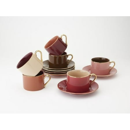 Yedi Houseware Classic Coffee and Tea Aubergine Teacups and Saucers ... Yedi Houseware Classic Coffee and Tea Aubergine Teacups and Saucers ...