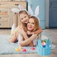 thumbnail image 4 of Easter Bunny Basket Paper Woven Set with Easter Grass Fillers Lightweight Reusable for Egg Hunt Candy and Spring Holiday Decoration Woven Basket, 4 of 6