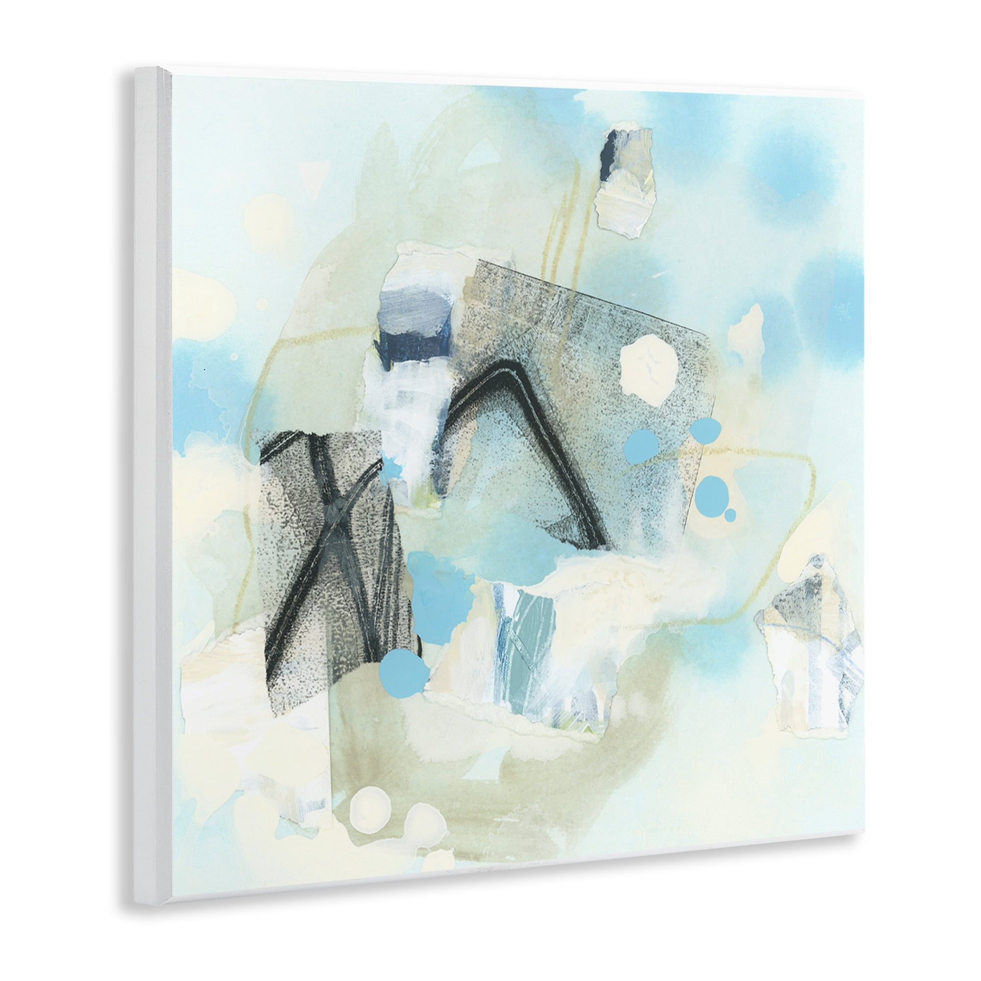 Stupell Industries Expressive Blue Abstraction Abstract Painting Unframed Art Print Wall Art, 12 x 12