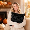 thumbnail image 4 of Halloween Ghost Pillow Covers 18x18 inch Set of 1 White Ghost Throw Pillow Cases Soft Plush Faux Fur Wool Decorative Cushion Case for Sofa Couch Bed Chair Living Room Home Decor, 4 of 5