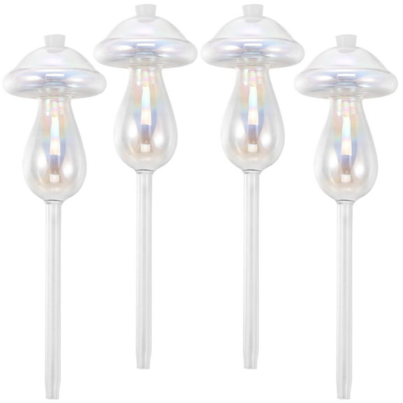 AEVXKHI 4PCS Plant Watering Globes Mushroom Style Self Watering Planter, Insert Reusable Glass Plant Watering Devices, Self Watering Bulbs, Automatic Mini Irrigation System for Plant Gardening