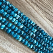 Natural Turquoise Rain Jasper Gemstone Beads, 8mm Rondelle 1 Strand Beads For DIY Making Jewelry and Many More