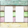 thumbnail image 6 of Metal Light Switch Plate Outlet Cover (Image Of Colorful Wooden Fence FEN002), 6 of 14