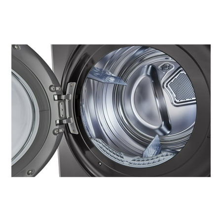 LG - 4.5 Cu. Ft. HE Smart Front Load Washer and 7.4 Cu. Ft. Gas Dryer WashTower with Steam and Built-In Intelligence - Black Steel