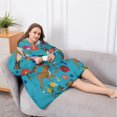 thumbnail image 5 of Oversized Wearable Blanket Hoodie,Dogs with Pioneer Flower Sherpa Blanket Hoodie with Super Pockets,Super Warm Fuzzy Pullover for Women & Men, 5 of 6