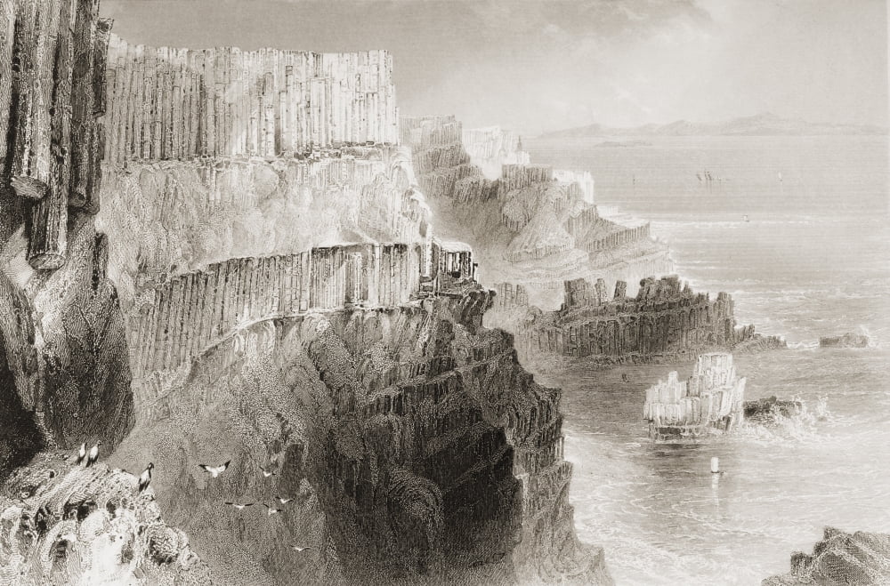 Plaiskin Cliff Near The Giants Causeway County Antrim Ireland Drawn By WHBartlett Engraved By JC Bentley From The Scenery And Antiquities Of Ireland By NPWillis And JStirling CoyneIllustrated From Dr