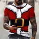 thumbnail image 2 of Camisetas de disfraz de Papá Noel con estampado 3D de árbol de Navidad y muñeco de nieve para hombre y mujer, ropa de calle con cuello redondo, camisetas Harajuku para niños, 2 of 4
