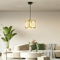 thumbnail image 3 of Gymax Modern LED Pendant Light 3000K Warm Light Cube Ceiling Light Fixture Black, 3 of 10