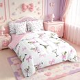 thumbnail image 2 of Manfei Pink Bowknot Ribbon 7 Pieces Full Size Bedding Sets,Dreamy Princess Bow Full Size Bed in a Bag,Pink Reversible, 2 of 7