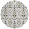 thumbnail image 2 of Addison Rugs Chantille Indoor/Outdoor Traditional Damask Silver Machine Washable Round Rug, 8' x 8', 2 of 8