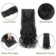 thumbnail image 2 of MY-LADY 24inch 8PCS 18Clip in Hair Extensions Full Head Curly Wave Synthetic Clip Weft HairPiece Wavy Hairpiece for Women Girls, 2 of 8