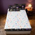 thumbnail image 4 of Homewish Hippie Witch Zipper Twin Comforter Sets with Fitted Sheet and 2 Pillowcases for Girls, Halloween Divination Zipper Bedding Set, Purple Black Gold, Colorful Stars Reversible, 4 of 7