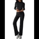 thumbnail image 2 of Conjuntos de 2 Piezas para Mujer, Larga, Cuello Redondo, Pantalones Acampanados de Cintura Alta, Conjuntos de Chándal, Ropa de Calle. Negro XL, 2 of 10