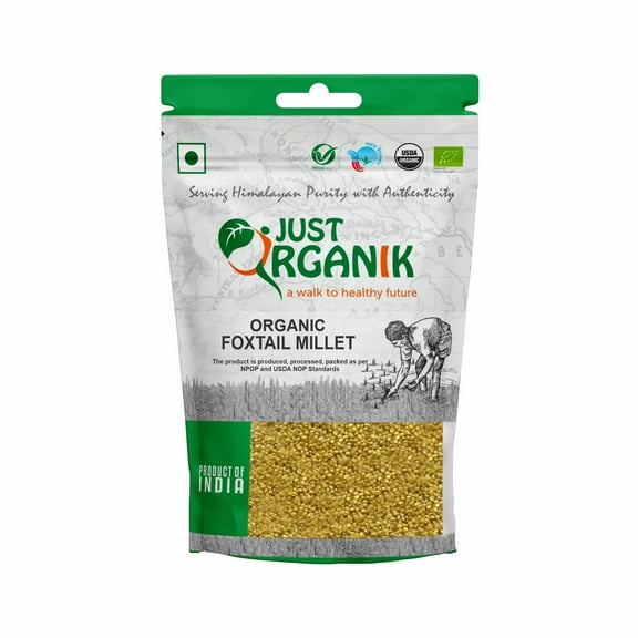 Just Organik Organic Foxtail Millet Whole, Raw, Unpolished, Hulled 2 lbs, Whole Grain Gluten Free Millets