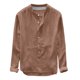 thumbnail image 2 of Blusas y camisas de manga larga con cuello redondo para hombre, blusa informal lisa con botones y manga larga con cuello redondo, blusa para hombre, 2 of 6