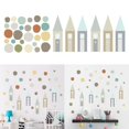 thumbnail image 2 of Casa de estilo nórdico, pegatinas de pared circulares coloridas geométricas, papel tapiz extraíble, 2 of 5