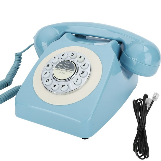 Teléfono fijo de escritorio con cable y dial redondo para oficina y negocios en casa