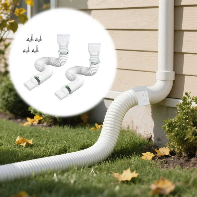 Adjustable Downspout Extension for Outdoor Corrugated Pipe Flexible Gutter Water Spout with Spiral Design and Water Management