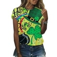 thumbnail image 4 of Guluxicc T-Shirts for Women Casual Crewneck Short Sleeve Tees St Patrick Day Shamrock Graphic Printed Pullover Tops, XL, 4 of 6