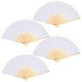 thumbnail image 1 of abanicos plegables de 7 pulgadas, color blanco, para decorar y pintar, para niños (blanco), 1 of 8