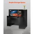thumbnail image 2 of Reception Desk, 55-Inch L-Shaped Front Counter Table with Drawer Keyboard Tray & Storage Cabinet, Ideal for Checkout, Lobby, Beauty Salon, and Office Use, Black, 2 of 11