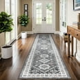 thumbnail image 3 of MeyJey 2'x10' Oriental Vintage Runner Rug for Hallways, Non-Slip Machine Washable Area Rug for Bedroom/Living/Dining/Laundry Room Carpet, Gray/Brown, 3 of 13