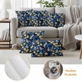 thumbnail image 6 of Lemon Bird Pillow Covers 2 Pack Spring Summer Blue White Floral Leaf Bird Yellow Lemon Navy Blue Pillowcase Waterproof Outdoor Throw Pillow Cover for Patio Garden Square Cushion 24”x24”, 6 of 9