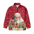 thumbnail image 5 of Xoenoiee Santa Claus Gift Star Print Half Zip Pullover for Girls Teens Christmas Long Sleeve Sweatshirts Quarter Zipper Fall Winter Outfits Clothes 2025，Size 5-6 Years, 5 of 7