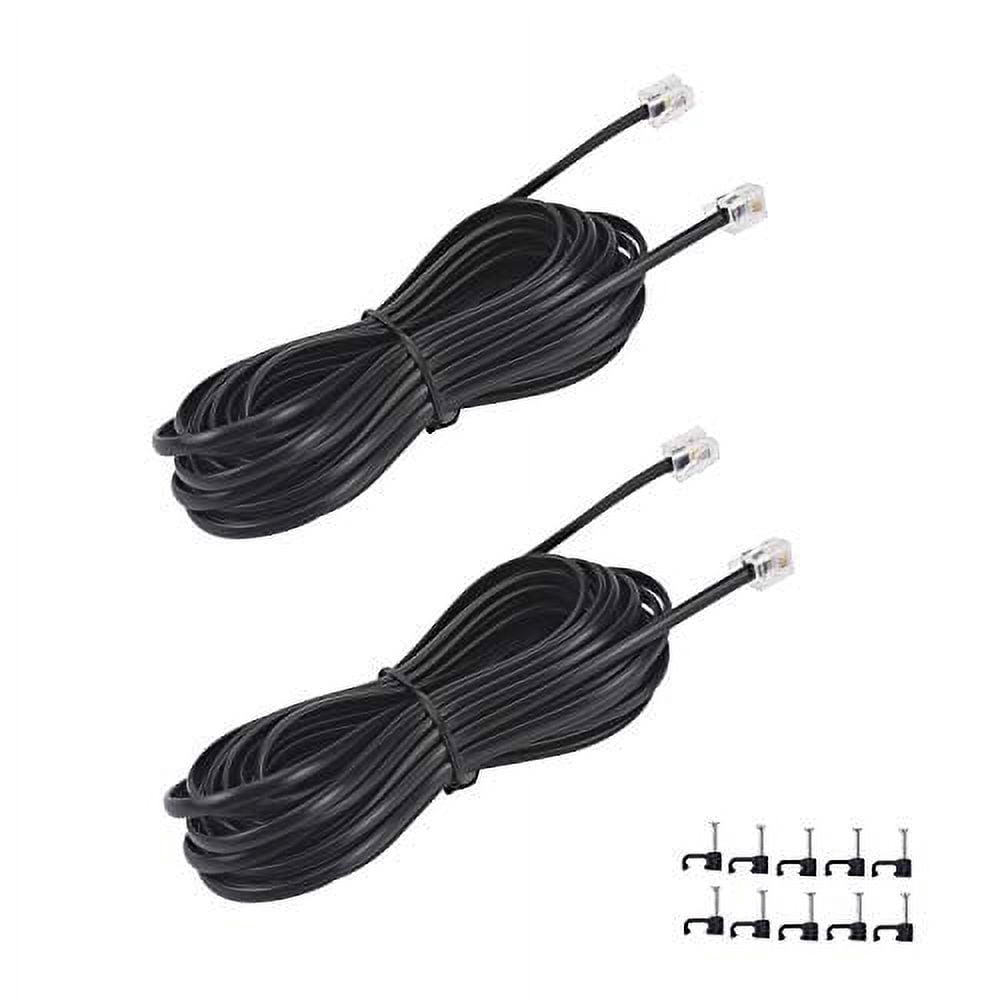 MEIRIYFA Lot de 5 câbles téléphoniques RJ9 vers jack audio 3,5 mm femelle 3, 5 mm vers fiche RJ9 avec 3 convertisseurs de différentes normes pour ordinateur, casque et téléphone (noir, 36 cm