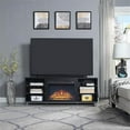 thumbnail image 2 of Brighton 60" Fireplace with Glass Shelves and Media Wire Management, 2 of 11