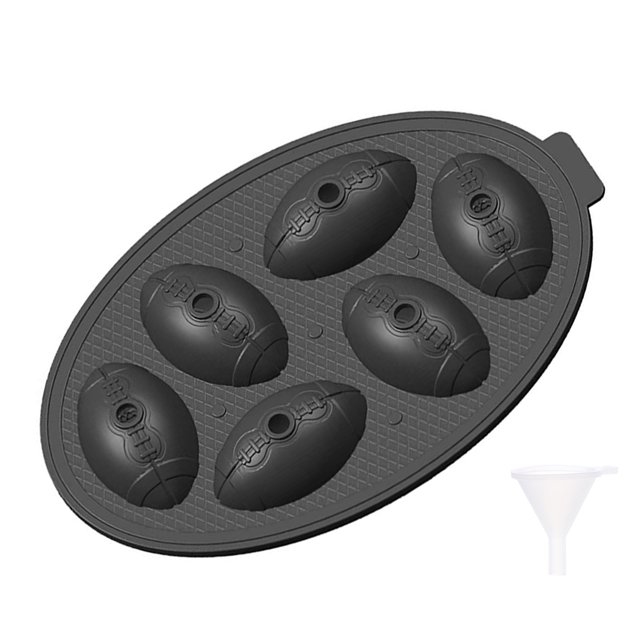 Bandeja De Cubitos De Hielo Con Forma De Fútbol, 6 Rejillas, Herramienta De Fabricación De Cubitos De Hielo Plegable Flexible, Accesorios De Molde Para Club Deportivo De Restaurante Interior Noticed HA026592-02