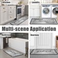 thumbnail image 3 of 2Pcs Thankful Kitchen Rugs Set of 2 Grey Mats for Cooking Non Slip Waterproof Standing Kitchen Runner Mats 17x30+17x47, 3 of 6