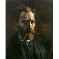 thumbnail image 2 of Van Gogh, Vincent 20x24 Black Ornate Wood Framed with Double Matting Museum Art Print Titled - Self Portrait With Pipe, 2 of 4