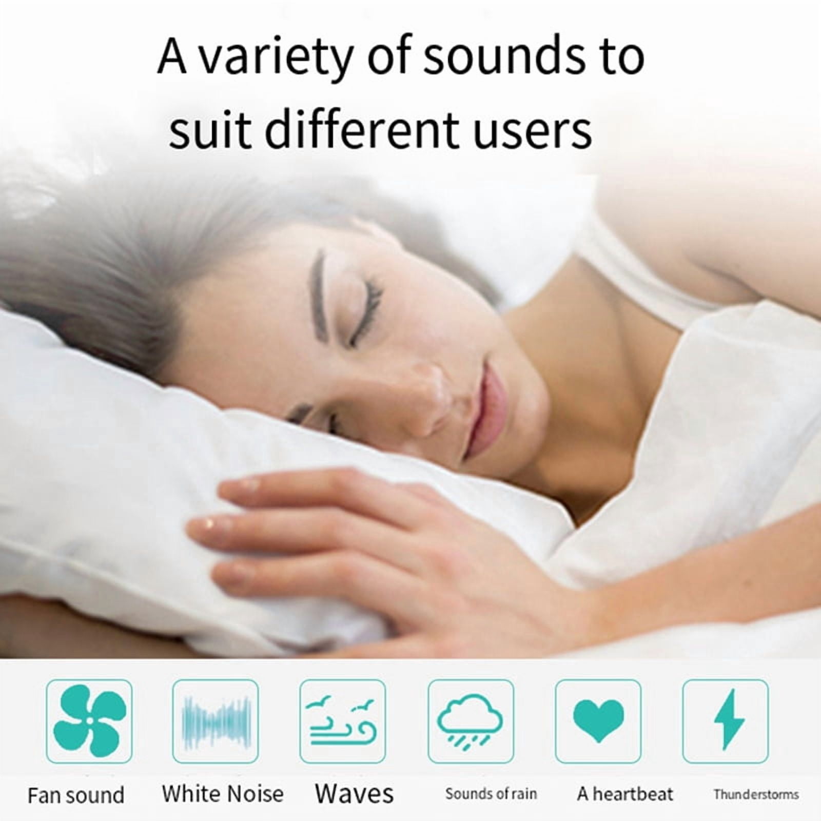 White Noise Machine for Babies & Adults 30 Soothing Sounds Night Light Portable Sleep Sound Machine for Improved Rest