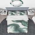 thumbnail image 3 of Designart 'Gouache Green on Gray I' Geometric Duvet Cover Set, 3 of 4
