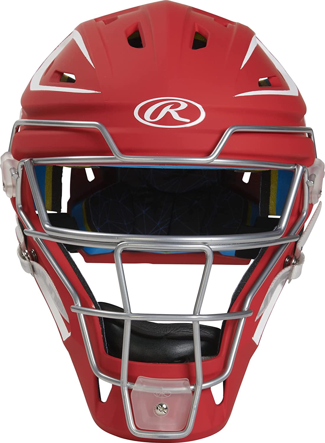 Rawlings MACH Baseball Junior Catcher's Helmet | Scarlet/White | Junior