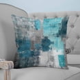 thumbnail image 6 of Teal Grey 26x26 Pillow Covers Set of 2, Abstract Art Oil Painting Modern Geometric Throw Pillow Covers Decorative Couch Cushion Case, Microfiber Square Pillowcases for Bedroom Car Living Room, 6 of 7