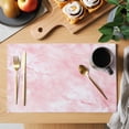 thumbnail image 2 of Placemats Set of 4, Pink Marble Woven Placemat, Linen Place Mats for Kitchen/Dining Tables, Modern Abstract Art Elegant Washable Table Mats for Party, 2 of 8