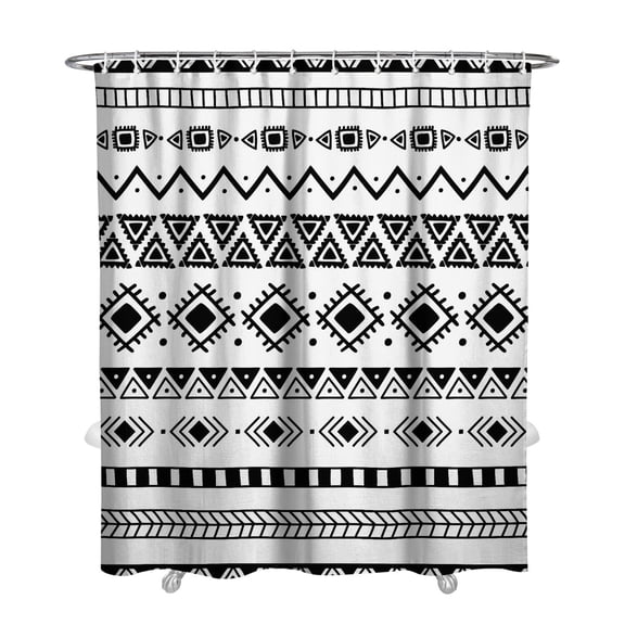 Extra Long Boho Shower Curtain 72x84 Inches - Vintage Floral & Tropical Leaves Pattern, Waterproof Bohemian Bathroom Decor with 12 Hooks, Tribal Rustic Style