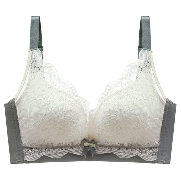 Bigersell Athletic Sports Bra Ladies Comfortable Breathable No Underwire Lace Push-Up Adjustment Lift Bra Woman Underwear Short Size Lace Push-Up Bra, Style 4019, Green 38B
