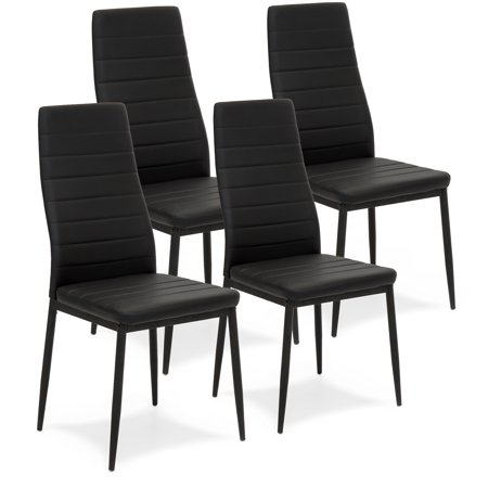 - Best Choice Products Set of 4 Modern High Back Faux Leather Dining Chairs - Black