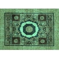 thumbnail image 1 of Ahgly Company Indoor Rectangle Abstract Turquoise Blue Modern Area Rugs, 5' x 7', 1 of 4