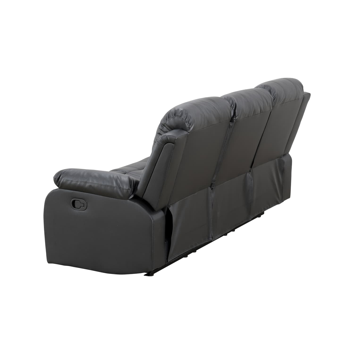 Semi PU and PVC 3-Seat Sofa - Modern Sofa with Intelligent Functions, Solid Wood Frame, and High-Quality Sponge for Living Room