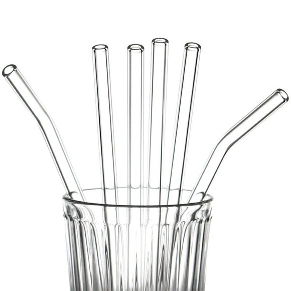 Feltree Pailles en Verre Transparentes et Ensemble Anti-Rouge à Lèvres Pailles à Boire Non Jetables pour Femmes Enceintes Lavables