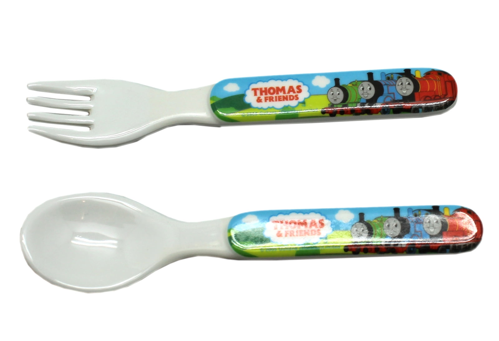 Thomas & Friends Percy, Thomas and James Kids Melamine Spoon and Fork Set - Walmart.com