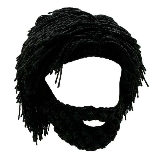 ZOUBAOQ Caveman Chunky Crochet Wig Cap, Handmade Blend Hat With Attached Hair For Edgy Street Style