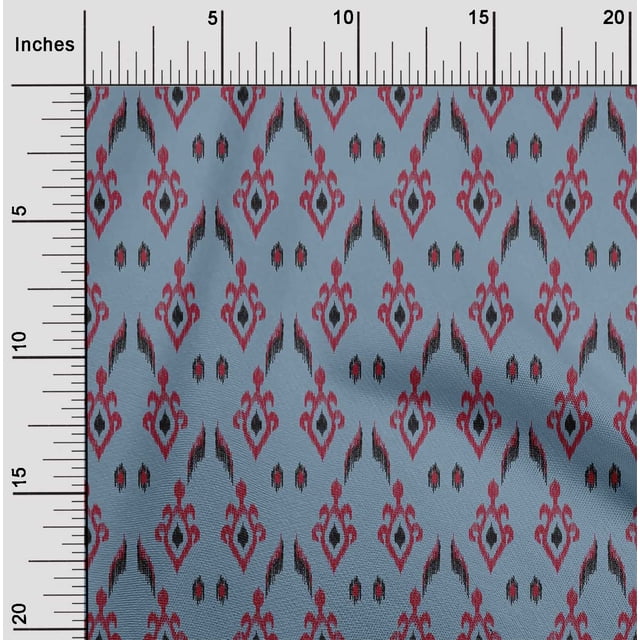 oneOone Georgette Viscose Fabric Argyle Style Ikat Printed Craft Fabric BTY 42 Inch Wide