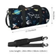 thumbnail image 4 of Xecao Space print Round Travel Duffel Bag is a foldable gym bag with an inner pocket, perfect for travel sports, 4 of 8