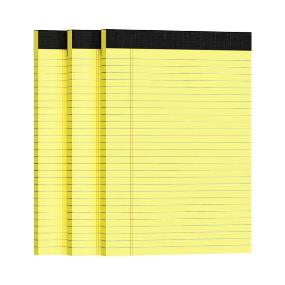 ZywShop 3pcs Legal Pads 8.5 x 11, Notepads 8.5 x 11 College Ruled Notebook, Writing Pads of Paper,Yellow Note Pads, Memo Pad Papers Perforate Legal Notepads Narrow Ruled Line,30 Sheets/Pack